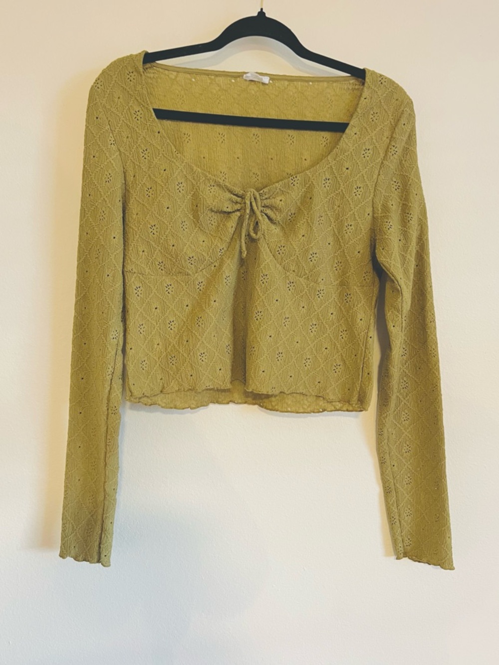 Cotton On Olive Tie-Front Crop Top